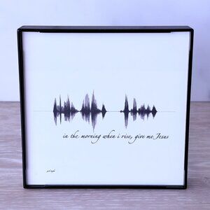 NEW In The Morning Soundwave Framed Wall Art 4x4in Black White Christian Hymn